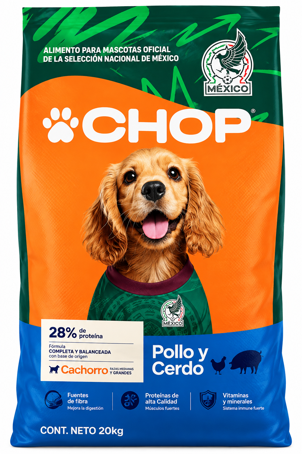 Croqueta Chop Cachorro para perro 20 kg