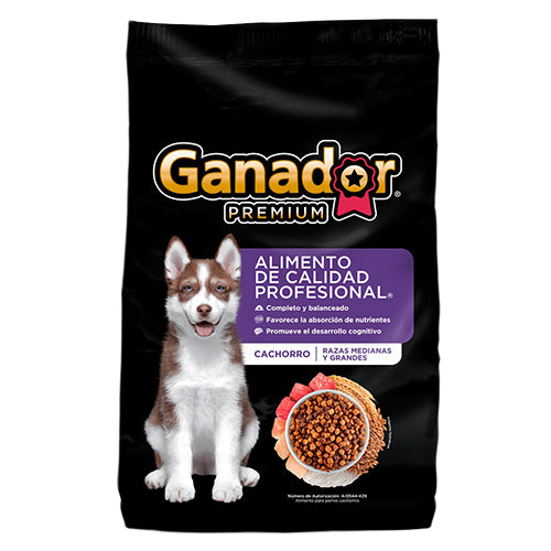Croqueta Ganador Premium Cachorro Raza Grande para perro 20 kg